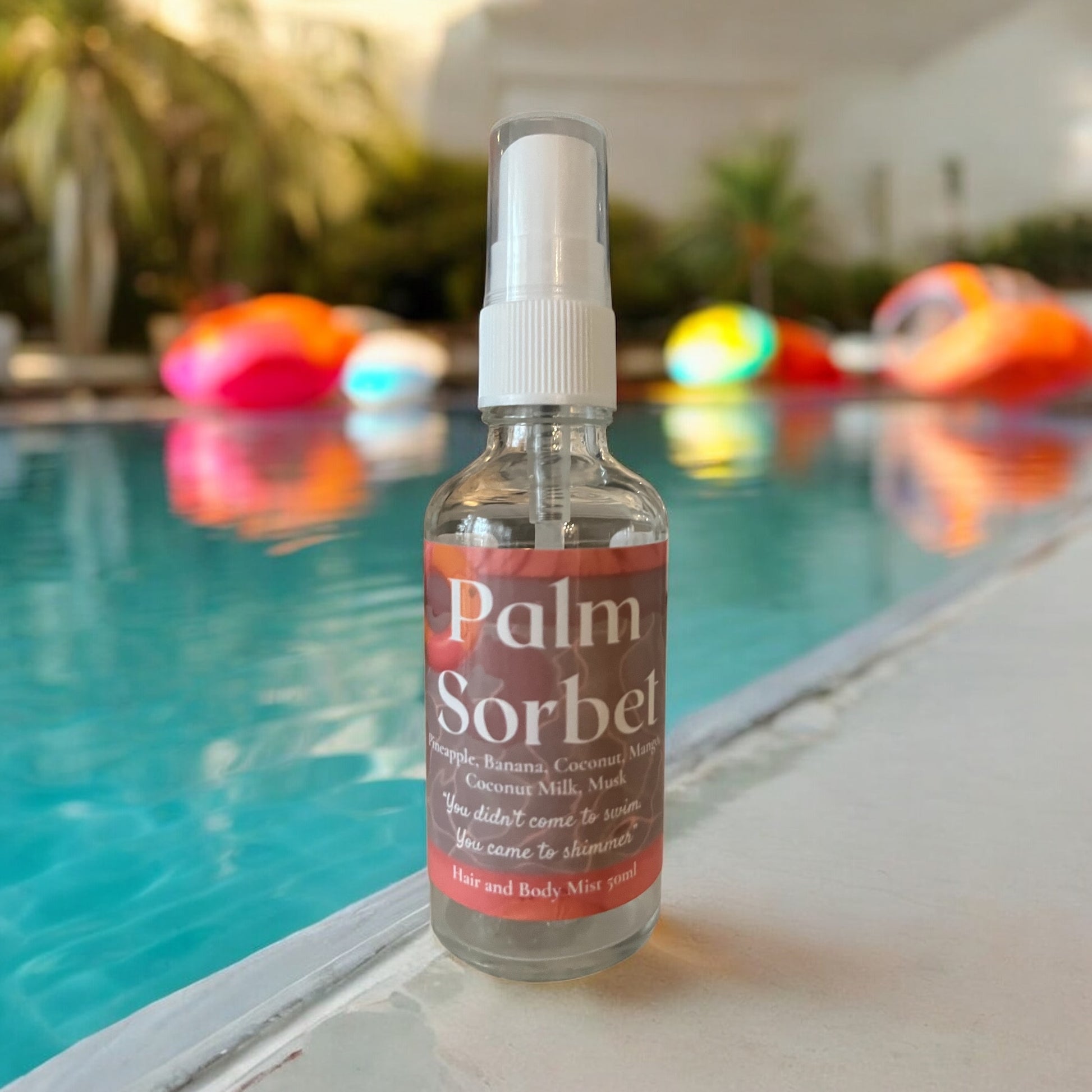 Palm Sorbet hair and body mist with tropical fruits and creamy coconut notes
