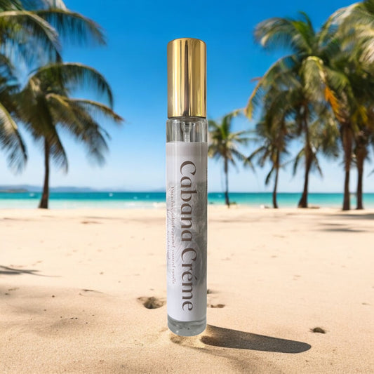 Cabana Creme bottle with pistachio, salted caramel and toasted vanilla for a gourmand tropical escape