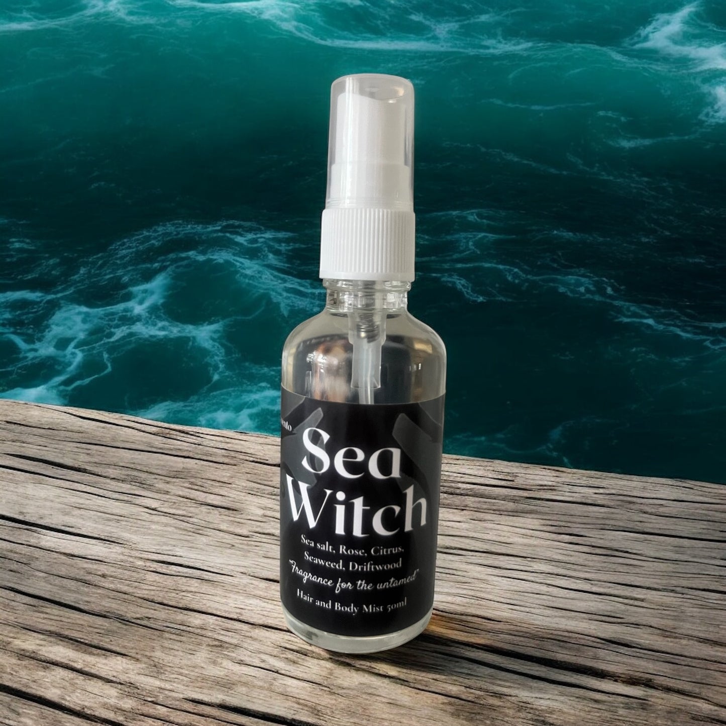 Sea Witch Bottle of hair and body mist a moody, aquatic citrus musk