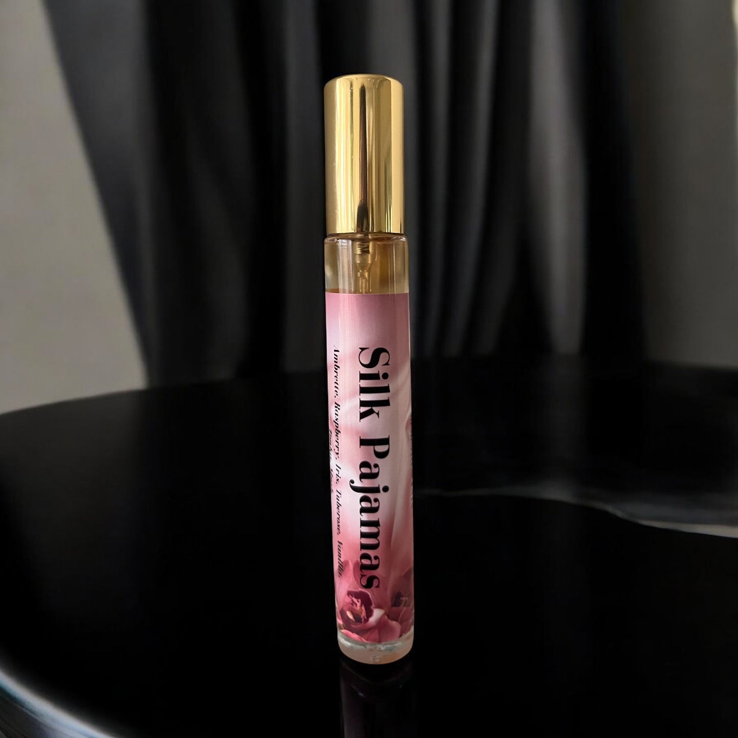 Silk Pajamas perfume with creamy almond milk, vanilla, freesia, and musk, evoking the luxury of silky pajamas