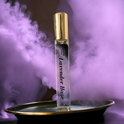 Lavender Haze perfume with notes of  English Lavender, Jasmine, Lily of the Valley, Vetiver, Moonflowers, White musk, and Sweet woods